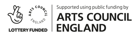 Arts council england lottery funded logo in black.